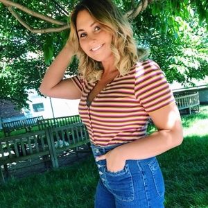 Anthropologie: Maeve Ribbed Stretchy Button-Down